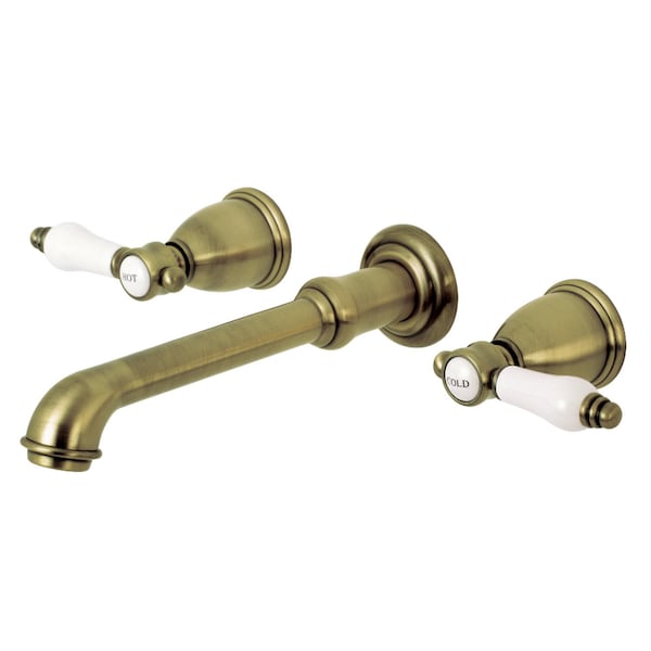 Roman Tub Faucet, Antique Brass, Wall Mount